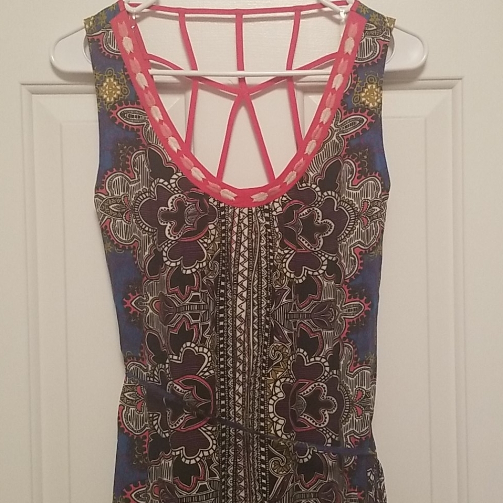 Bohemian Caged Back Maxi Dress